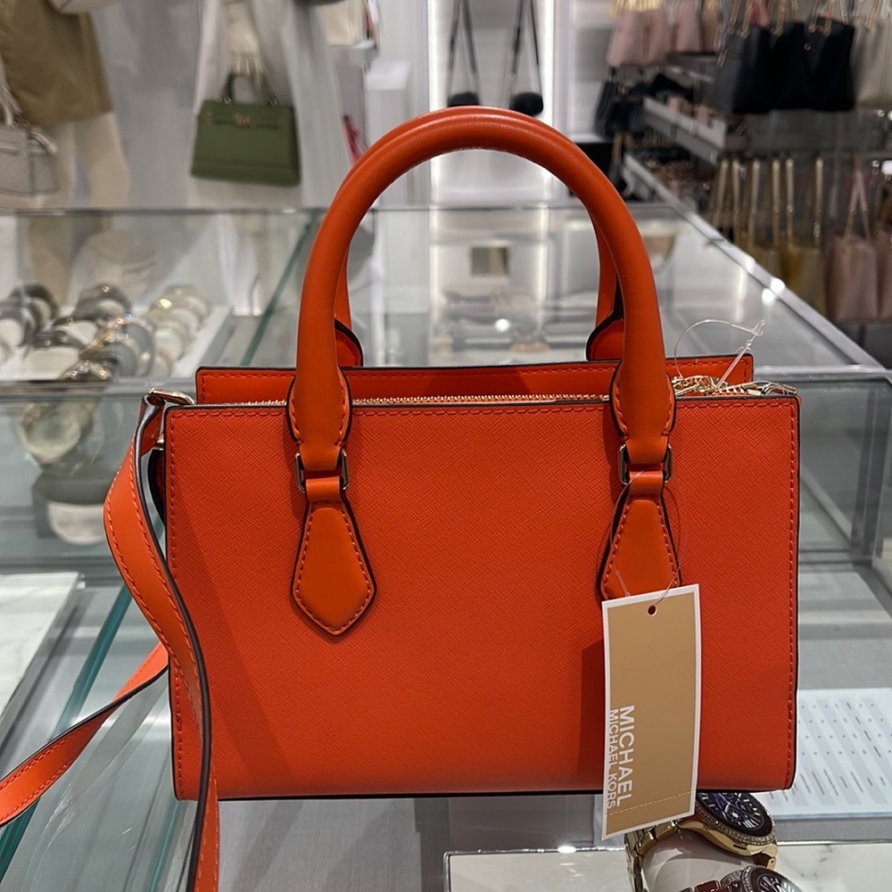 MICHAEL KORS
Sheila Small Faux Saffiano Leather Satchel
Poppy 
NWT - Picture 4 of 16